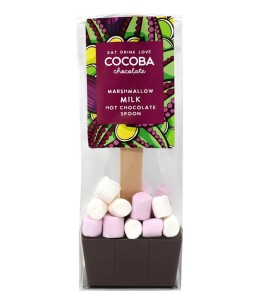 Cuillère chocolat chaud avec marshmallow