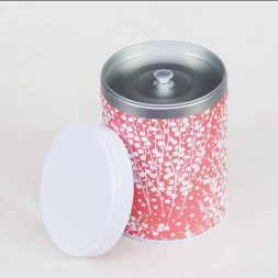 Boîte à thé rouge fleurs blanche 100gr