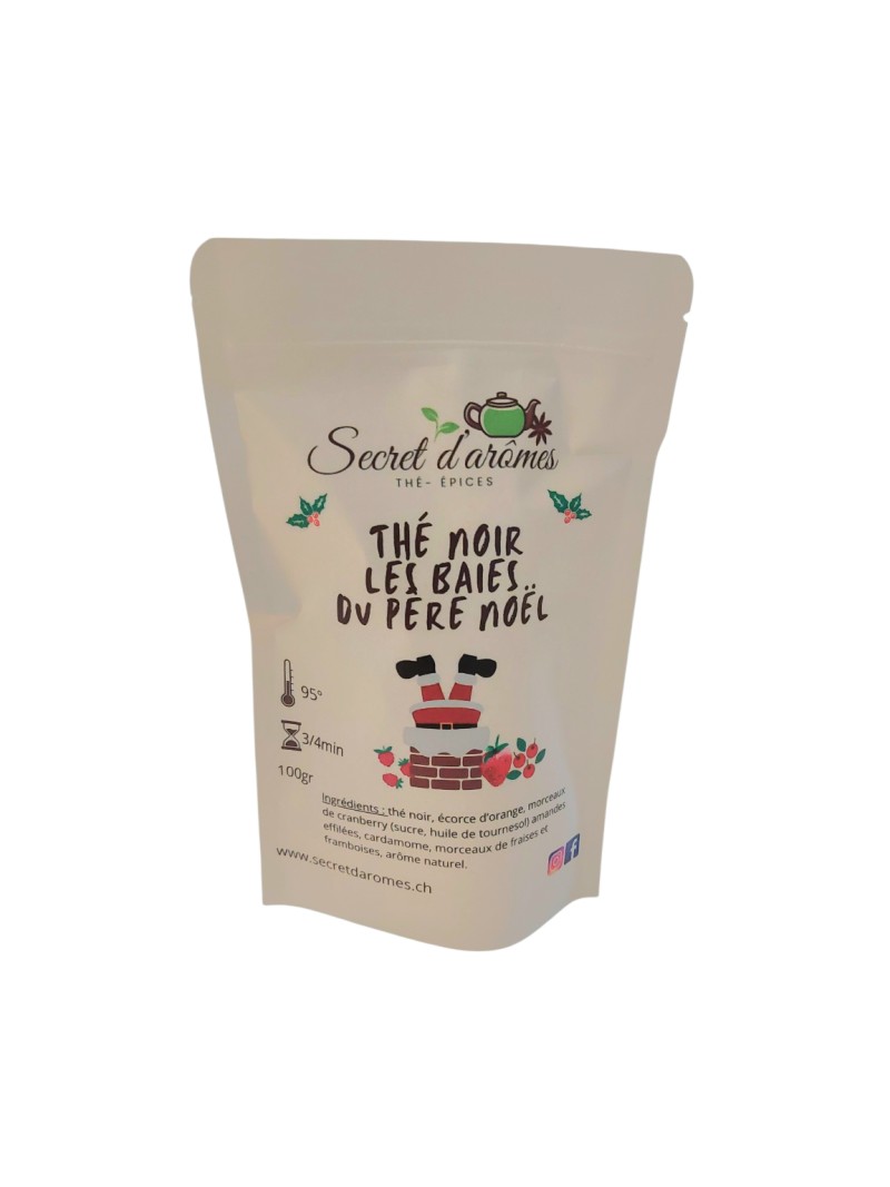 Sachet 100gr thé noir les baies du père Noël